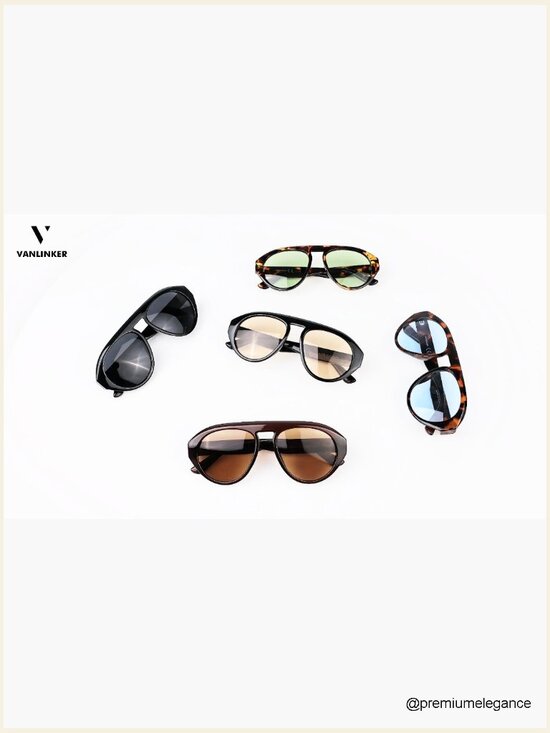 Oversized Aviator Sunglasses UV400 Retro Shield Frame Large main image 4